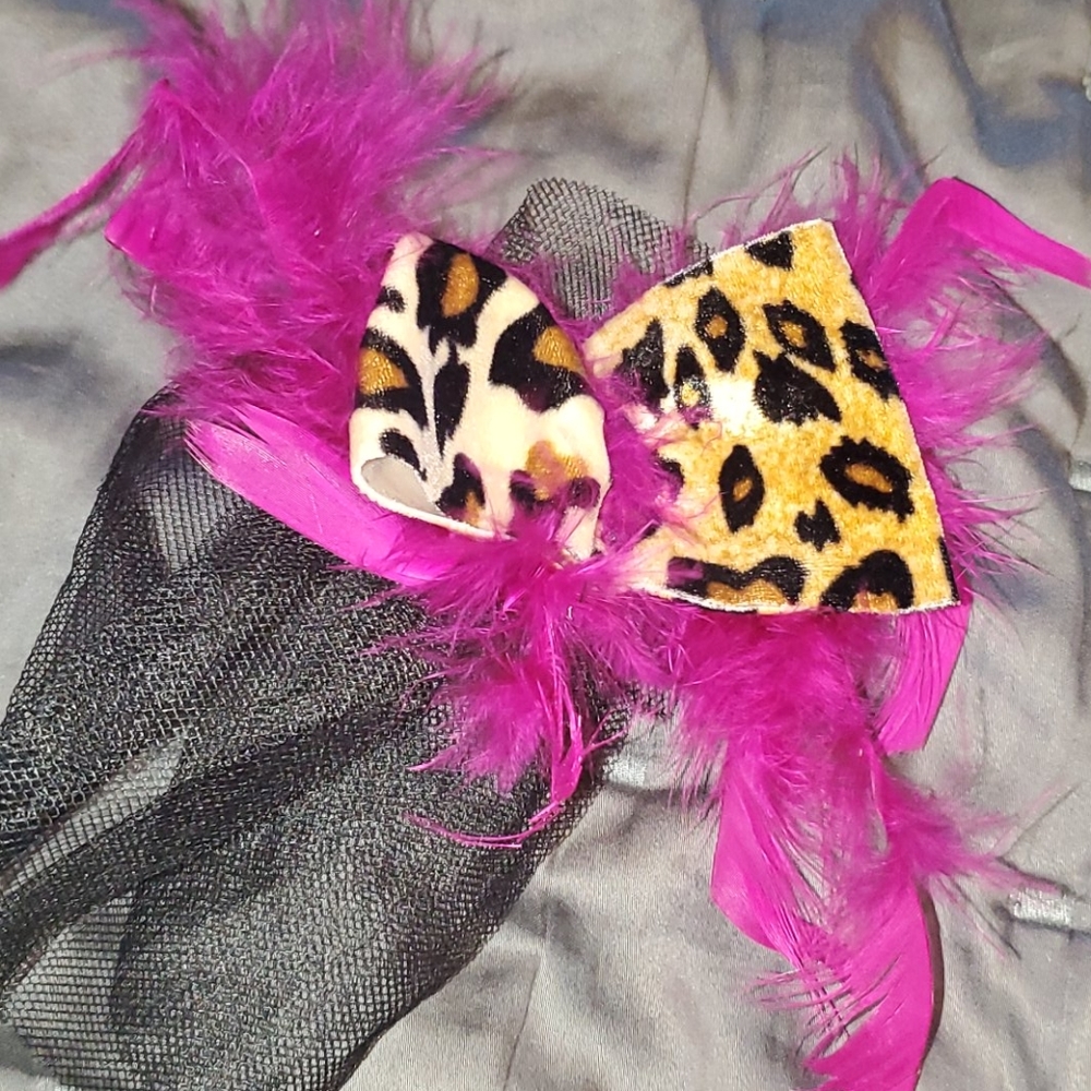 Pink and Brown Dance Costume with Sequin Bodice and Animal Print - Picture 3 of 4